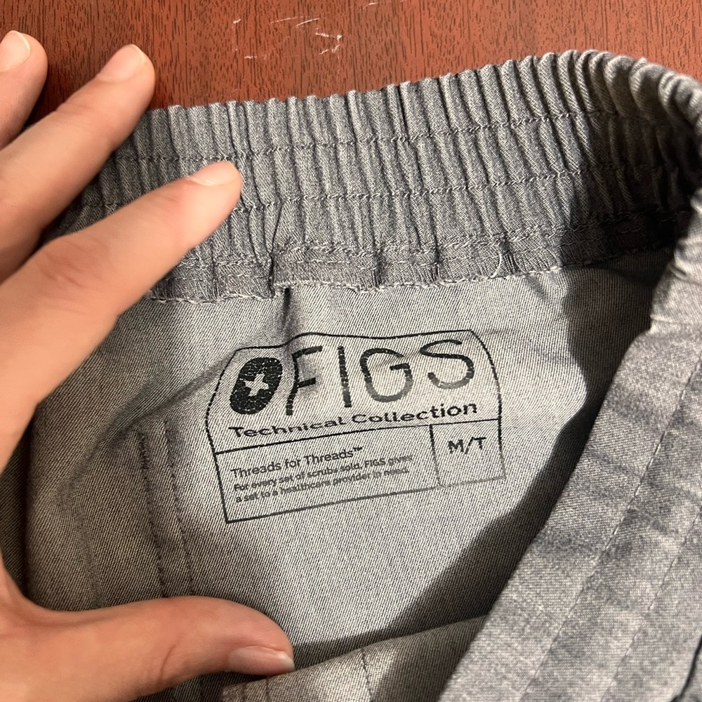 Figs Gray Joggers with Teal Accent - Picture 2 of 4